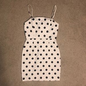 Black and white polka dot dress